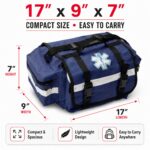 NOVAMEDIC Professional Empty Blue First Responder Bag, 17" x 9" x 7", EMT Trauma First Aid Carrier for Paramedics and Emergency Medical Supplies Kit, Lightweight and Durable - Image 3