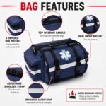 NOVAMEDIC Professional Empty Blue First Responder Bag, 17" x 9" x 7", EMT Trauma First Aid Carrier for Paramedics and Emergency Medical Supplies Kit, Lightweight and Durable - Image 4