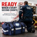 NOVAMEDIC Professional Empty Blue First Responder Bag, 17" x 9" x 7", EMT Trauma First Aid Carrier for Paramedics and Emergency Medical Supplies Kit, Lightweight and Durable - Image 5