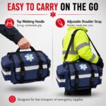 NOVAMEDIC Professional Empty Blue First Responder Bag, 17" x 9" x 7", EMT Trauma First Aid Carrier for Paramedics and Emergency Medical Supplies Kit, Lightweight and Durable - Image 6