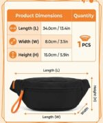 Crossbody Sling Bag for Women & Men, Adjustable Strap, Nylon Hands-Free Fanny Bag, Anti-Theft Travel Bag, Outdoor Adjustable Sports Waterproof Travel Waist Bag - Image 3
