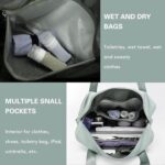 Nylon 41 Liter Expandable Travel Bag for Women, Stylish Duffle Bag for Travelling, Waterproof Luggage Hand Bag (Light Green) - Image 6
