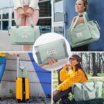 Nylon 41 Liter Expandable Travel Bag for Women, Stylish Duffle Bag for Travelling, Waterproof Luggage Hand Bag (Light Green) - Image 9