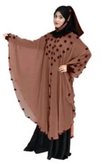 Brown abaya Beads & Velevet flower Burqa Islamic Modest Wear Fashion Naqab - Image 3