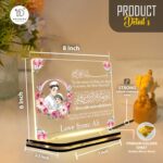 Custom Muslim Dad Acrylic LED Lamp | Islamic Night Light with Father Prayer Quote & Floral Design | USB Powered Table Decor Gift for Dad | Father’s Day & Birthday Present (8x6 Inch) - Image 4