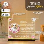 Custom Muslim Dad Acrylic LED Lamp | Islamic Night Light with Father Prayer Quote & Floral Design | USB Powered Table Decor Gift for Dad | Father’s Day & Birthday Present (8x6 Inch) - Image 6