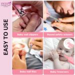 Baby Grooming Care Kit Healthcare,Baby Nail Clipper Scissors Hair Comb Brush Nose Cleaner & Soft Baby Towel Safety for Toddler Infant Nursing Grooming Pink Color(Pack of 11) - Image 8
