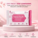 House of Wellness Velvet Fresh Intimate Wet Wipes for Women – pH Balanced Feminine Hygiene Wipes with Aloe Vera, Vitamin E, Tea Tree Oil & Lactic Acid, Alcohol-Free, Hypoallergenic, Biodegradable, Travel-Friendly - Image 6