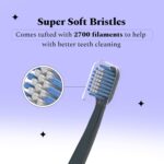 Perfora Dream White Toothbrush For Kids & Adults | With Smart Indicator Bristle | Super Soft Bristles For Sensitive Teeth | Tooth Brush Combo Pack Of 2 | Lavender Love & OG Black - Image 3