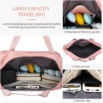 Livello Wheel Bags for Travel Luggage Carry on Duffel Bag, Expandable Foldable Luggage Bag, Dry and Wet Separation Rolling Bag, Travel Totes for Women & Men (1Pcs)(Peach) - Image 3