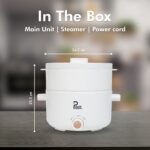Pious 2L Multipurpose Electric Kettle Pot with Steamer Basket | Non-Stick Dual Power Cooker for Rice, Noodles, Soup, Milk & Baby Food | Compact Portable Cooking Pot for Students & Travelers - Image 4