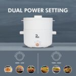 Pious 2L Multipurpose Electric Kettle Pot with Steamer Basket | Non-Stick Dual Power Cooker for Rice, Noodles, Soup, Milk & Baby Food | Compact Portable Cooking Pot for Students & Travelers - Image 6