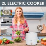 Pious 2L Multipurpose Electric Kettle Pot with Steamer Basket | Non-Stick Dual Power Cooker for Rice, Noodles, Soup, Milk & Baby Food | Compact Portable Cooking Pot for Students & Travelers - Image 7