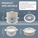 Pious 2L Multipurpose Electric Kettle Pot with Steamer Basket | Non-Stick Dual Power Cooker for Rice, Noodles, Soup, Milk & Baby Food | Compact Portable Cooking Pot for Students & Travelers - Image 10