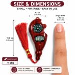 Digital Tally Counter with Compass | Electronic Finger Counter | Digital Tasbeeh Misbaha Counter for Prayer | LCD Display Hand Click Counter | Red Wood Grain Finish | Rosary Jap Mala Mantra Counter - Image 3