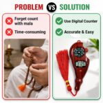 Digital Tally Counter with Compass | Electronic Finger Counter | Digital Tasbeeh Misbaha Counter for Prayer | LCD Display Hand Click Counter | Red Wood Grain Finish | Rosary Jap Mala Mantra Counter - Image 7