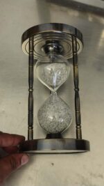 Antique Brass Hourglass with Compass | Nautical Collectible | Unique Vintage Desk Decor - Image 6