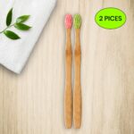 Oblivion Bamboo Toothbrush – Natural Biodegradable Wooden Toothbrush with Medium Bristles for Daily Oral Care – Zero Waste and Plastic Free Dental Hygiene Brush for Adults and Family Use (Pack of 2) - Image 3