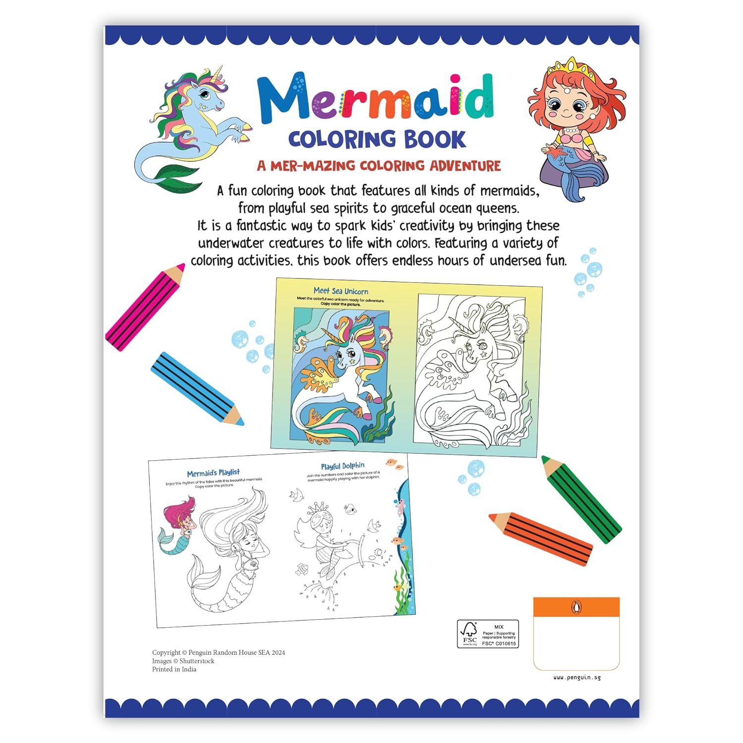 Mermaid Coloring Book: Fun Underwater Coloring Activity Book for Kids I Includes Dot-to-Dot, Number Coloring, and Copy-Color Activities | Perfect for Preschool & Kindergarten Mermaid Lovers I Ages 3+ [Select Learning] - Image 3