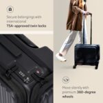 Acer Barcelona Overnighter Suitcase, 19 inch Cabin, Recycled Polyester Material, Top Opening with Quick Access Compartment, TSA Lock, 360 Degree Spin 8 Wheel, Black - Image 6