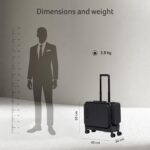 Acer Barcelona Overnighter Suitcase, 19 inch Cabin, Recycled Polyester Material, Top Opening with Quick Access Compartment, TSA Lock, 360 Degree Spin 8 Wheel, Black - Image 8