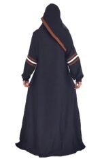 Abaya Colour Patti Pattern For Women Elegant Modest Wear Burqa Islamic Naqab Fashion Dubai Abaya (Brown & white Patti, Free) - Image 5