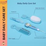 Baby Grooming Care Kit - 11 Piece, Healthcare, Baby Nail Clipper Scissors Hair Comb Brush Nose Cleaner Soft Baby Towel Safety for Toddler Infant Nursing Grooming (Blue) - Image 5
