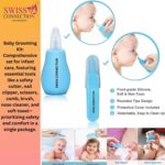 Baby Grooming Care Kit - 11 Piece, Healthcare, Baby Nail Clipper Scissors Hair Comb Brush Nose Cleaner Soft Baby Towel Safety for Toddler Infant Nursing Grooming (Blue) - Image 10