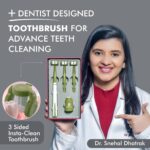 My1brush 3 Sided Ultra Soft Bristle Toothbrush for Adults | Helps in Instant & Deep Cleaning | Innovative and Dentist Design | 2 Replaceable Head, Lasts for 1 Year | BPA Free | Olive Green - Image 5