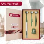 My1brush 3 Sided Ultra Soft Bristle Toothbrush for Adults | Helps in Instant & Deep Cleaning | Innovative and Dentist Design | 2 Replaceable Head, Lasts for 1 Year | BPA Free | Olive Green - Image 8