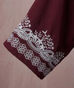 Zareen Maroon Grace Abaya for Women | Premium Firdous Fabric | Designer Embroidered Sleeves | Modest Islamic Wear | Elegant Daily & Occasion Wear Abaya - Image 6