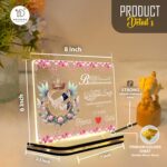 Islamic Couple Acrylic LED Lamp | Personalized Night Light Custom Name Muslim Wedding Gift | Couple Hand Print Decor | Home Decor for Bedroom Kitchen Living Room | Size (8x6) inches - Image 4