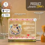 Islamic Couple Acrylic LED Lamp | Personalized Night Light Custom Name Muslim Wedding Gift | Couple Hand Print Decor | Home Decor for Bedroom Kitchen Living Room | Size (8x6) inches - Image 6