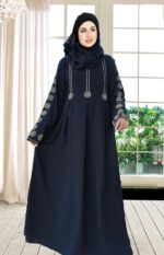 Black Abaya Stone Work For Women Elegant Modest Wear Burkha Islamic Stylish Abaya - Image 4