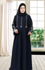 Black Abaya Stone Work For Women Elegant Modest Wear Burkha Islamic Stylish Abaya - Image 5