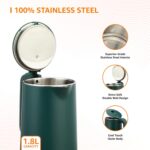 amazon basics 1.5 Liter Cool Touch Electric Kettle| 1350 Watt|Stainless Steel Body|Auto Cut-Off|Triple Safety Protection(Green) - Image 3