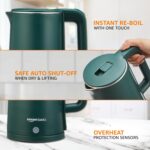 amazon basics 1.5 Liter Cool Touch Electric Kettle| 1350 Watt|Stainless Steel Body|Auto Cut-Off|Triple Safety Protection(Green) - Image 5