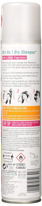Batiste Instant Hair Refresh Dry Shampoo Plus Spray, Bright and Lively Floral, 6.73 Fl oz (2 Pack) - Image 3
