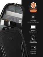 Wildcraft Dark Edition 45 L Premium Laptop Backpack for Men & Women | Fits 15.6 inch Laptop | Padded Shoulder Straps, Multi Compartments, Anti-Theft Zippers | Business Travel Bag | Dark Black - Image 9