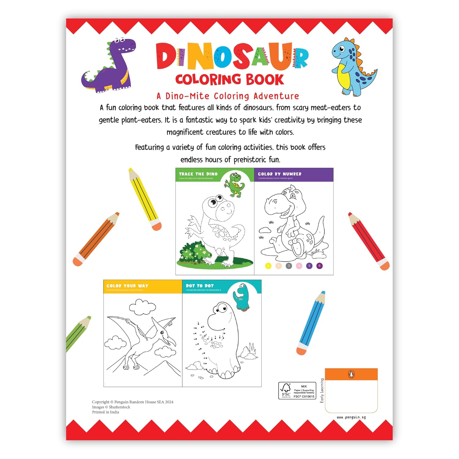 Dinosaur Coloring Book: Fun Dinosaur Coloring Activity Book for Kids | Includes Number Coloring, Dot-to-Dot, Tracing & Copy-Color Activities | Perfect for Preschool & Kindergarten Dino Lovers I Ages 3+ [Select Learning] - Image 3