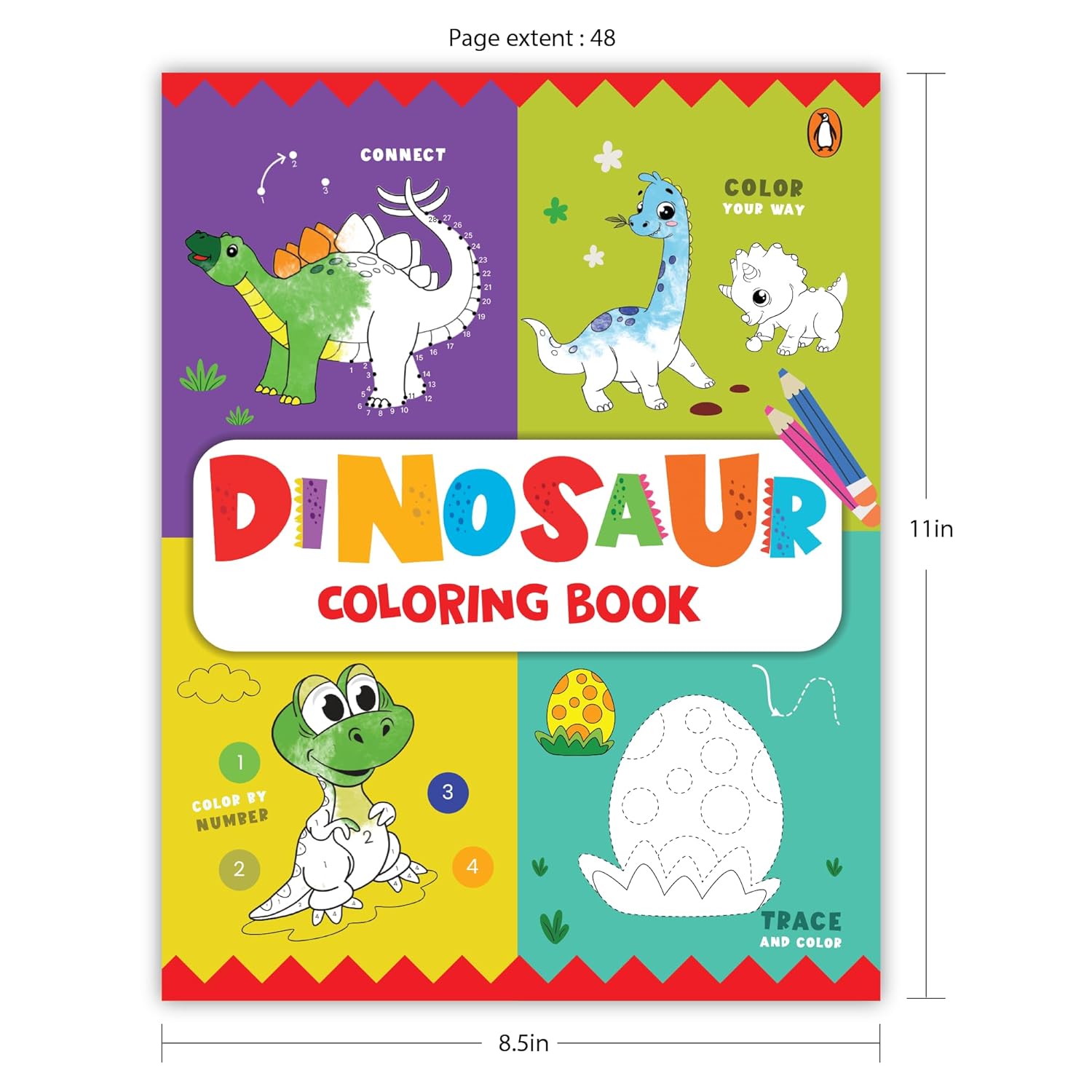 Dinosaur Coloring Book: Fun Dinosaur Coloring Activity Book for Kids | Includes Number Coloring, Dot-to-Dot, Tracing & Copy-Color Activities | Perfect for Preschool & Kindergarten Dino Lovers I Ages 3+ [Select Learning] - Image 8