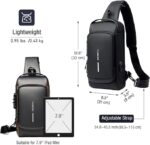 Anti Theft Waterproof Unisex Sling Bag, USB Charging port Shoulder Backpack With Multifunctional Use for Travel, Hiking, Camping, Daily Out, Crossbody Chest Bags - Image 3