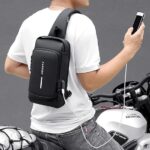 Anti Theft Waterproof Unisex Sling Bag, USB Charging port Shoulder Backpack With Multifunctional Use for Travel, Hiking, Camping, Daily Out, Crossbody Chest Bags - Image 4