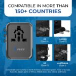 Orei 25Watt Universal Charger Adapter | 2X USBC 1XUSB A - 4-in-1 International Travel Adapter | Universal Travel Adapter Compatible 150+ Countries | Type C, A, G, I Compatible, Black - Image 9
