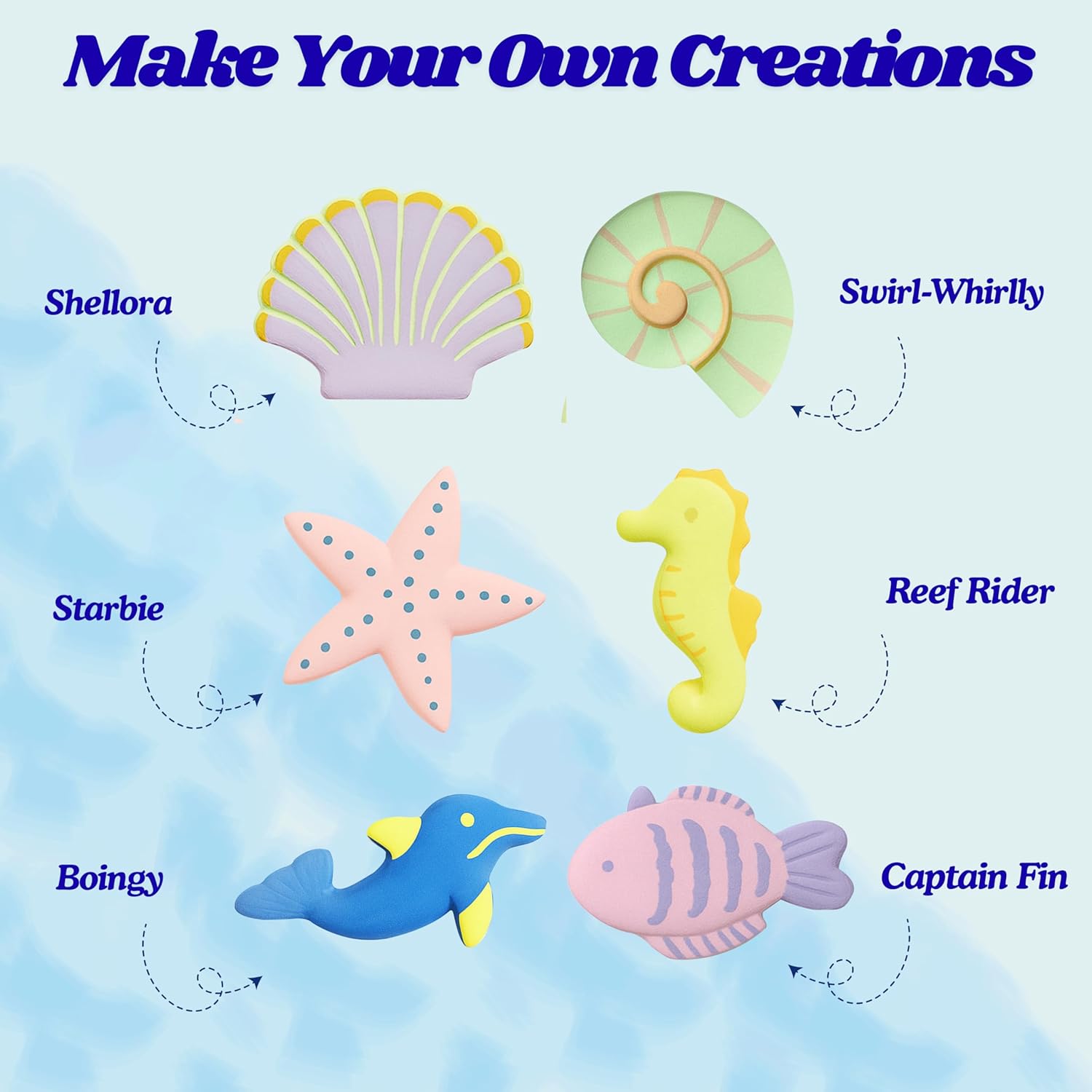 Artiggle PaintyPOPs DIY Mould Ceramic Painting Kit for Kids | Paint Your Own Ceramic Figurines | Art & Craft Activity Kit | Gifts & Return Gifts for 5+ Years (Ocean Buddies Edition) - Image 4