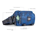 MONKEY TROOPERS Spee Bikers Crossbody Bag for Men & Women, Blue-Camo | Lightweight, Water Resistant, Mounts on Bike Tank, Handle, Touch-Sensitive Mobile Pocket, Key Hook, Quick Pockets Waist Bag - Image 4