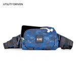 MONKEY TROOPERS Spee Bikers Crossbody Bag for Men & Women, Blue-Camo | Lightweight, Water Resistant, Mounts on Bike Tank, Handle, Touch-Sensitive Mobile Pocket, Key Hook, Quick Pockets Waist Bag - Image 7