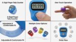 Jap Mantra Digital Finger Tally Counter, 2 Pieces Multicolor Mix | 5-Digit, Finger Ring, LCD Display, Reset Button - Image 4