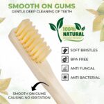 Now Organic Brand Premium multicolour Natural Bamboo Toothbrush with Sensitive Gentle Soft Bristles Round Handle Adult Pack of (2) - Image 5