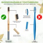 Now Organic Brand Premium multicolour Natural Bamboo Toothbrush with Sensitive Gentle Soft Bristles Round Handle Adult Pack of (2) - Image 8